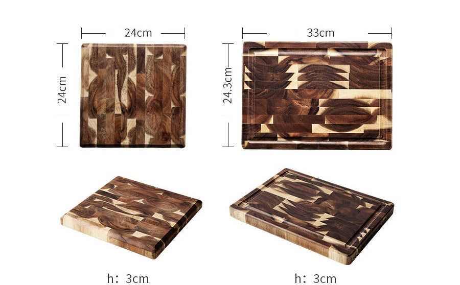 Tabla de Cortar de Madera de Acacia con Diseño Parquet - 3 cm de Grosor