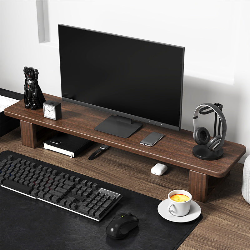 Soporte Elevador para Monitor de Madera Sólida Nogal - Estante de Escritorio