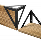 Repisas Flotantes de Madera y Metal Industrial - Estilo Rústico Decorativo (Set 2 pzas)