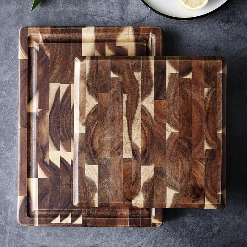 Tabla de Cortar de Madera de Acacia con Diseño Parquet - 3 cm de Grosor
