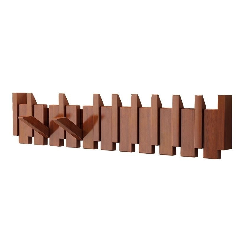 Perchero de Pared Estilo Piano en Madera Sólida - Organizador Nórdico