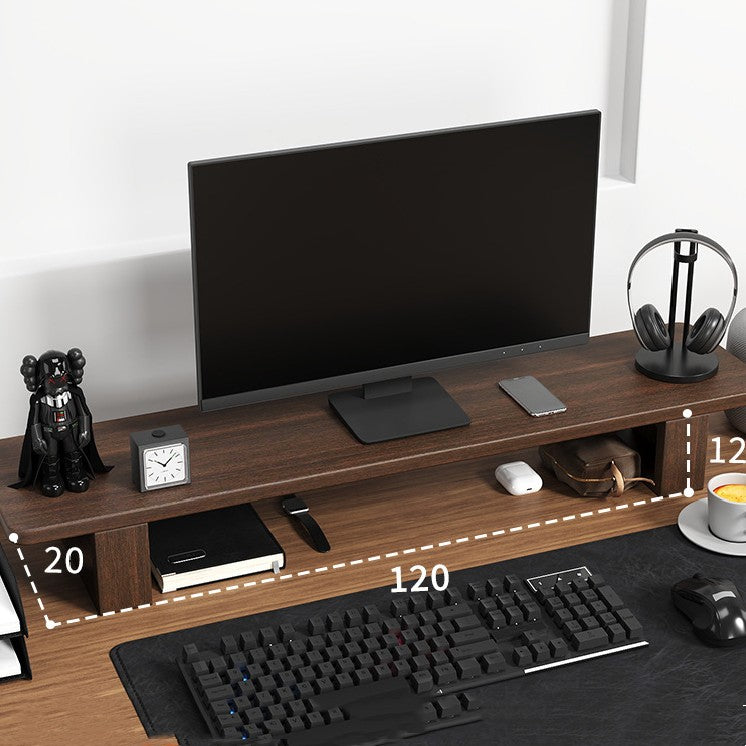 Soporte Elevador para Monitor de Madera Sólida Nogal - Estante de Escritorio