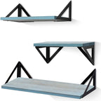 Repisas Flotantes de Madera y Metal Industrial - Estilo Rústico Decorativo (Set 2 pzas)
