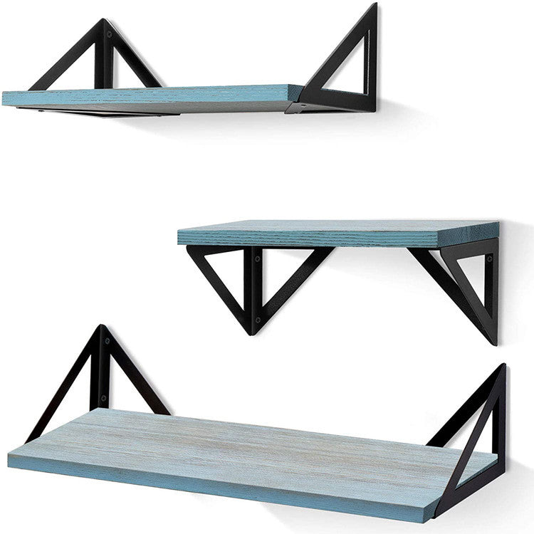 Repisas Flotantes de Madera y Metal Industrial - Estilo Rústico Decorativo (Set 2 pzas)