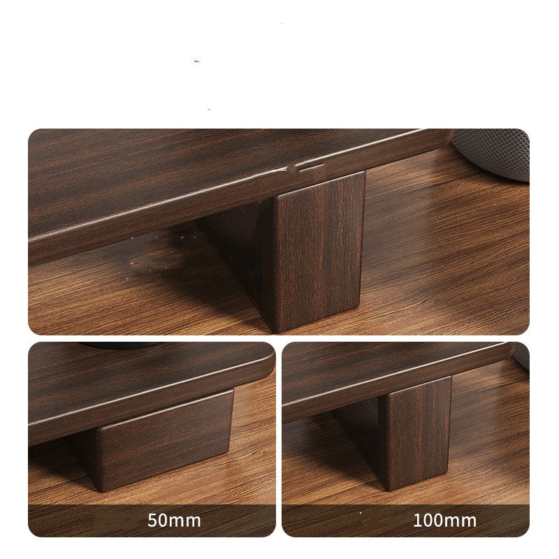 Soporte Elevador para Monitor de Madera Sólida Nogal - Estante de Escritorio