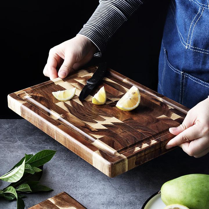 Tabla de Cortar de Madera de Acacia con Diseño Parquet - 3 cm de Grosor