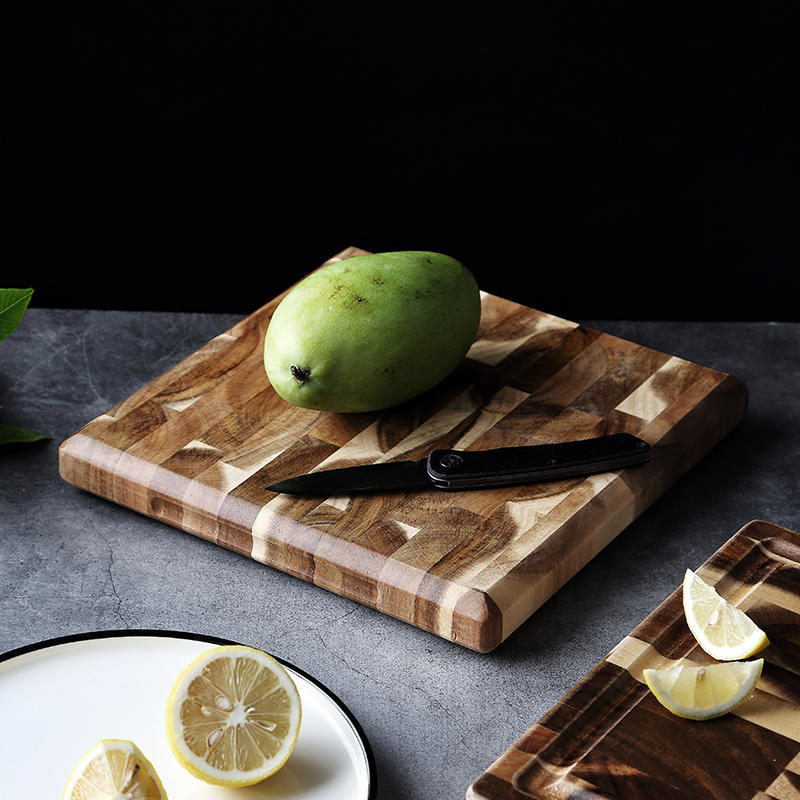 Tabla de Cortar de Madera de Acacia con Diseño Parquet - 3 cm de Grosor