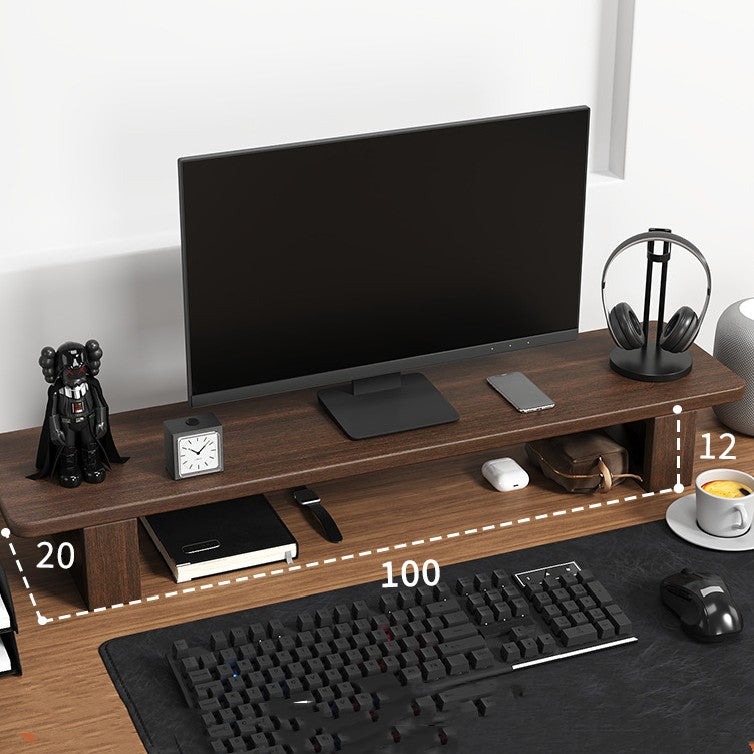Soporte Elevador para Monitor de Madera Sólida Nogal - Estante de Escritorio