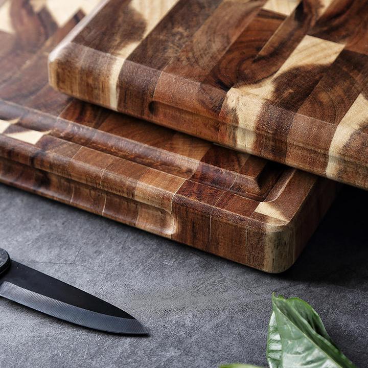 Tabla de Cortar de Madera de Acacia con Diseño Parquet - 3 cm de Grosor