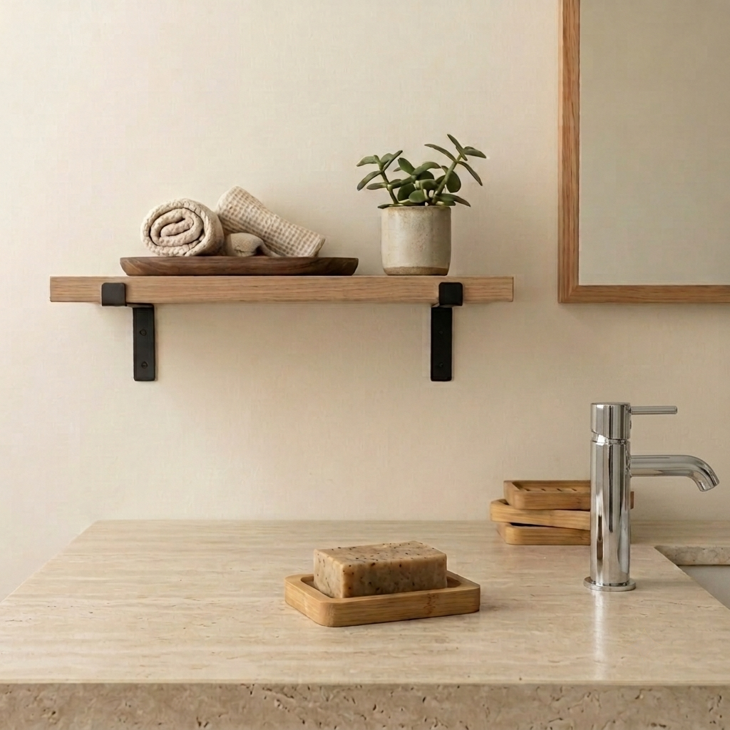 Jabonera de Bambú Natural - Escurridor Minimalista para Baño y Cocina