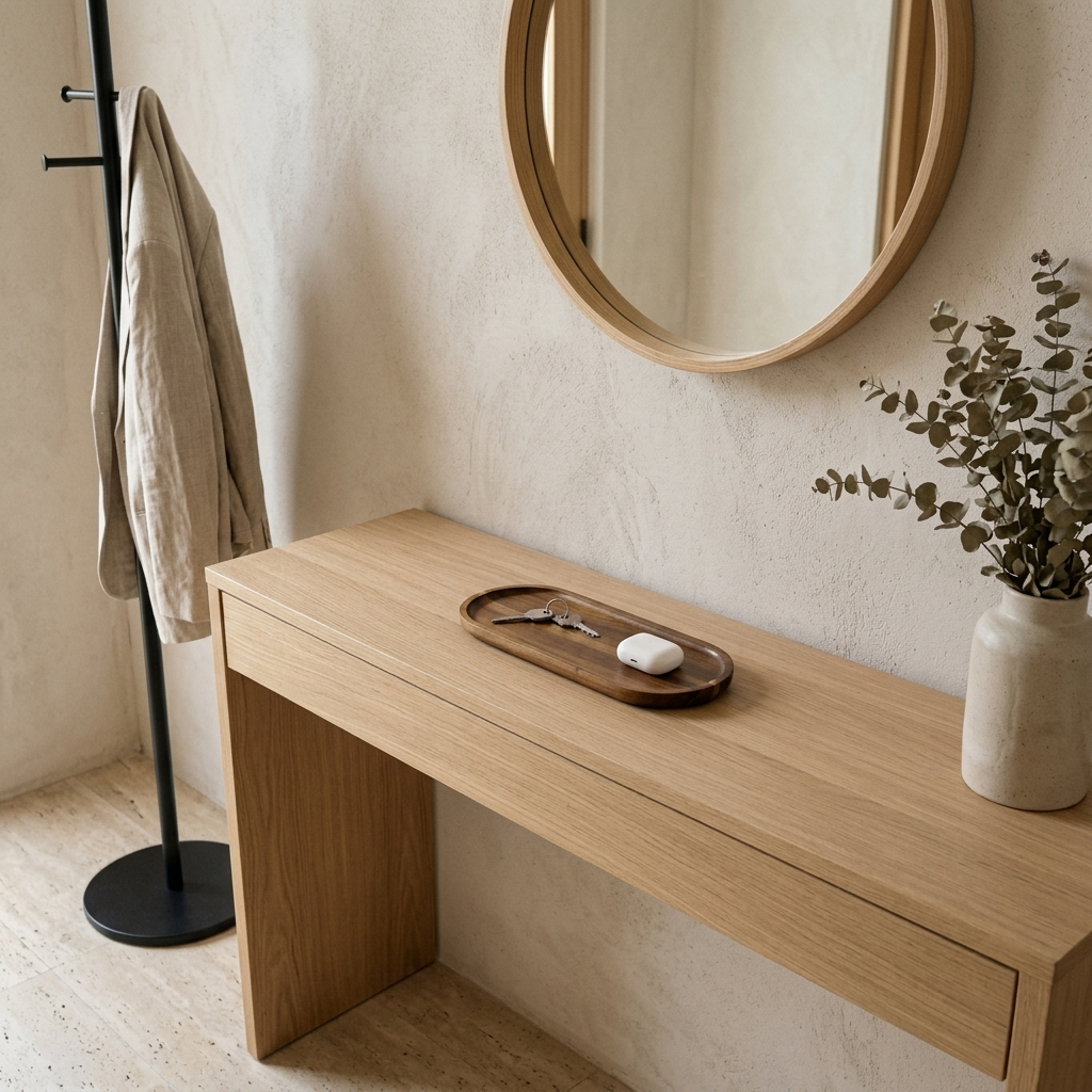 Bandeja Ovalada de Madera de Acacia - Vaciabolsillos Organizador Minimalista