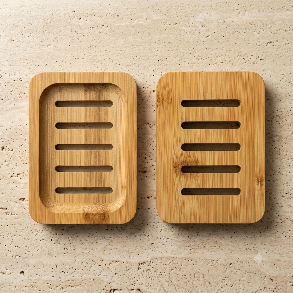 Jabonera de Bambú Natural - Escurridor Minimalista para Baño y Cocina