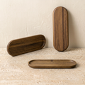 Bandeja Ovalada de Madera de Acacia - Vaciabolsillos Organizador Minimalista