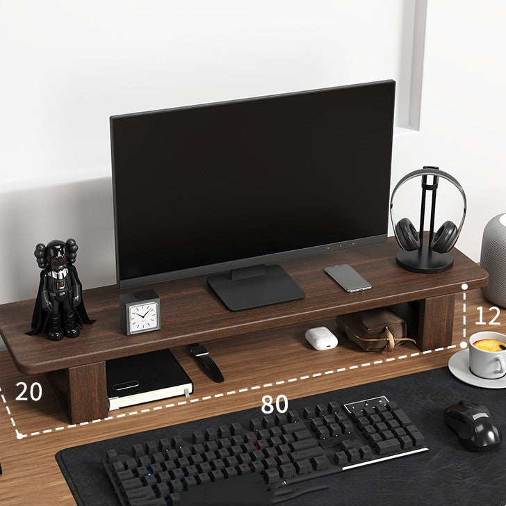 Soporte Elevador para Monitor de Madera Sólida Nogal - Estante de Escritorio