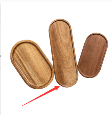 Bandeja Ovalada de Madera Sólida Estilo Japonés - Una Sola Pieza