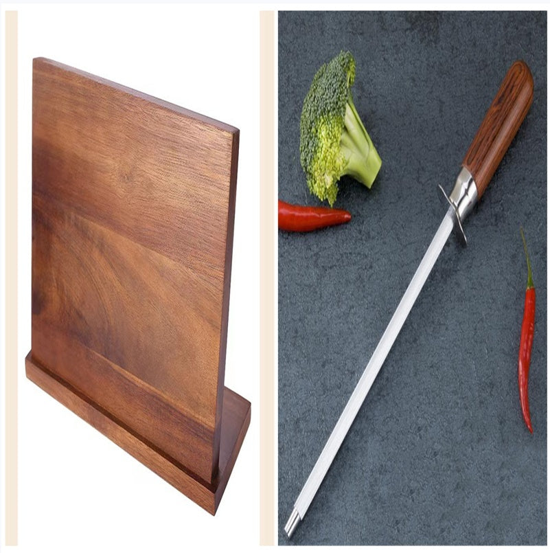 Soporte Magnético para Cuchillos de Madera - Estilo Minimalista